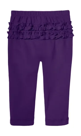 Baby Ruffle Butt Soft Cotton Leggings | Purple