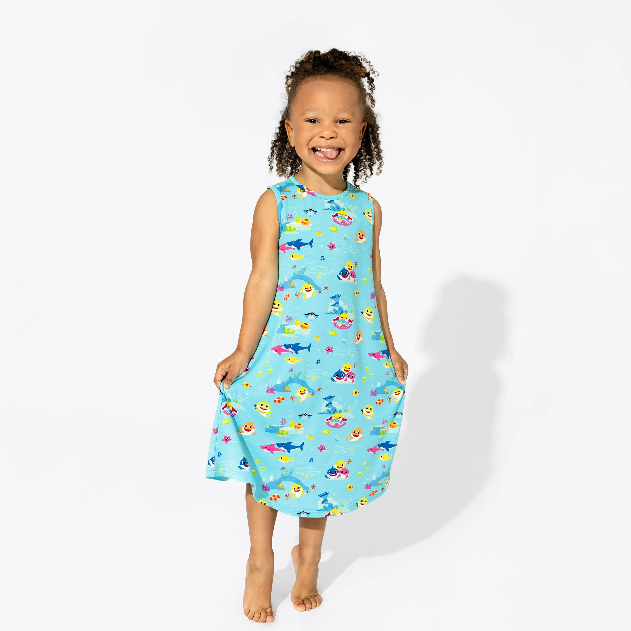 Baby Shark Bamboo Girls' Sleeveless Dress