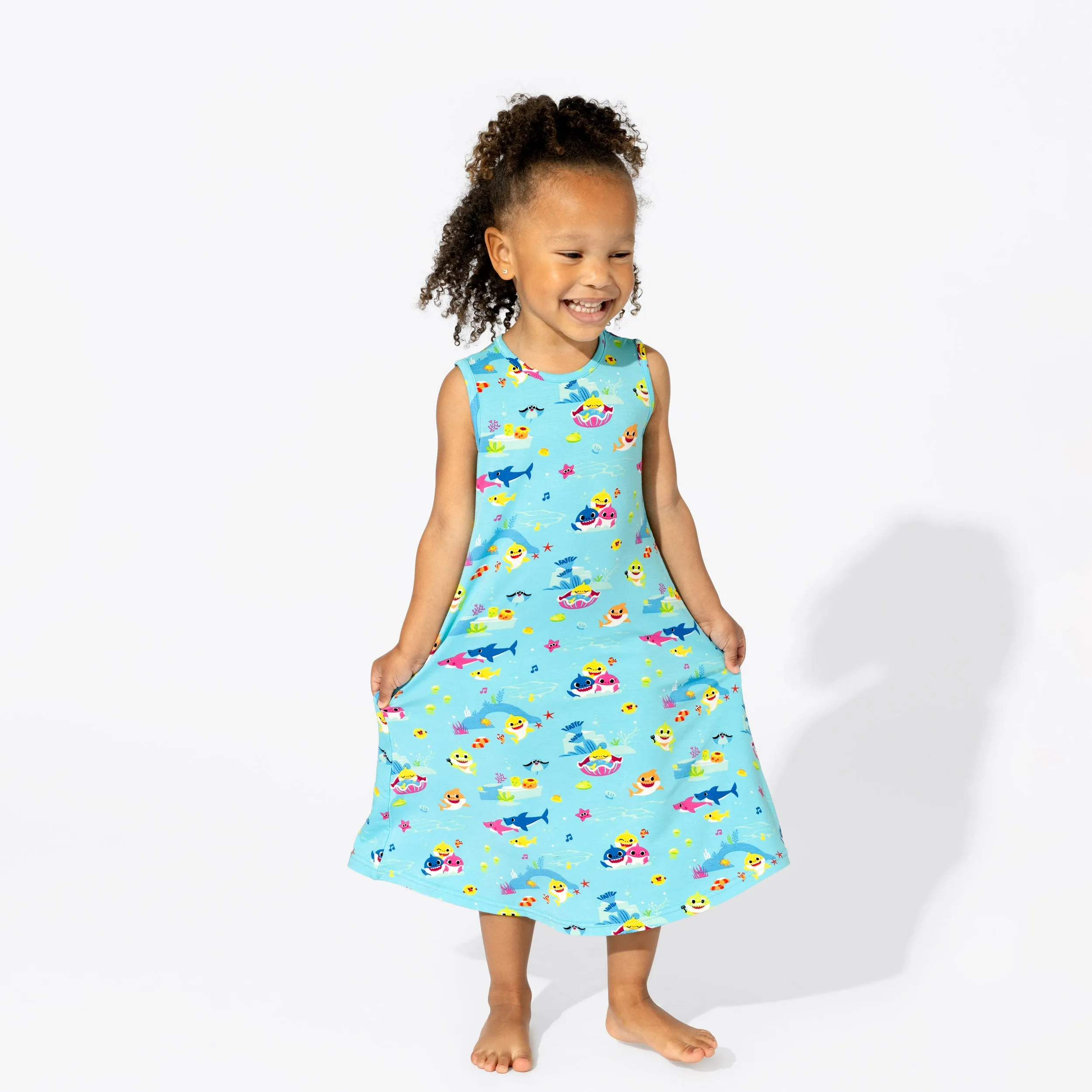 Baby Shark Bamboo Girls' Sleeveless Dress