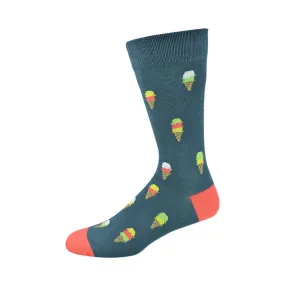 Bamboozld: Mens Ice Cream Blue Bamboo Sock