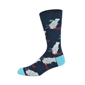 Bamboozld: Mens Polar Bear Skier Bamboo Sock