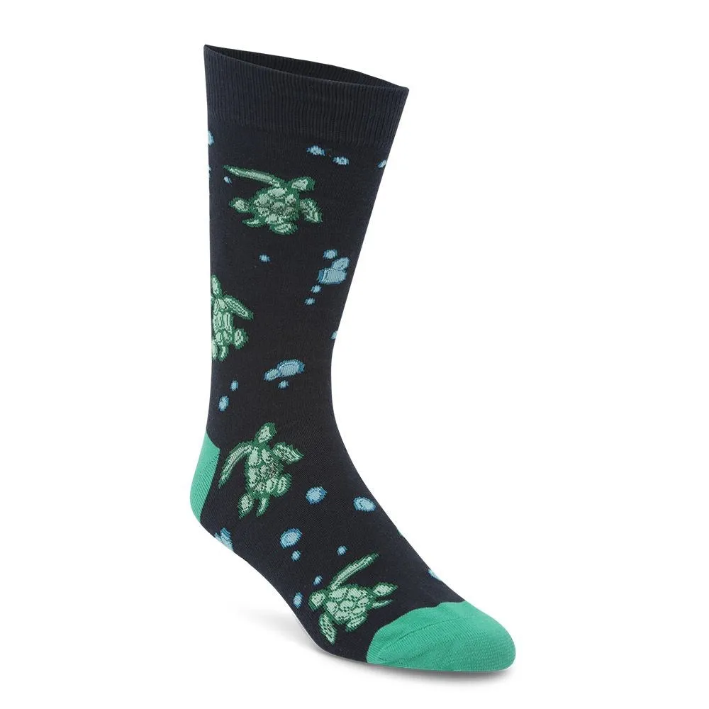 Bamboozld: Mens Sea Turtle Navy Bamboo Sock