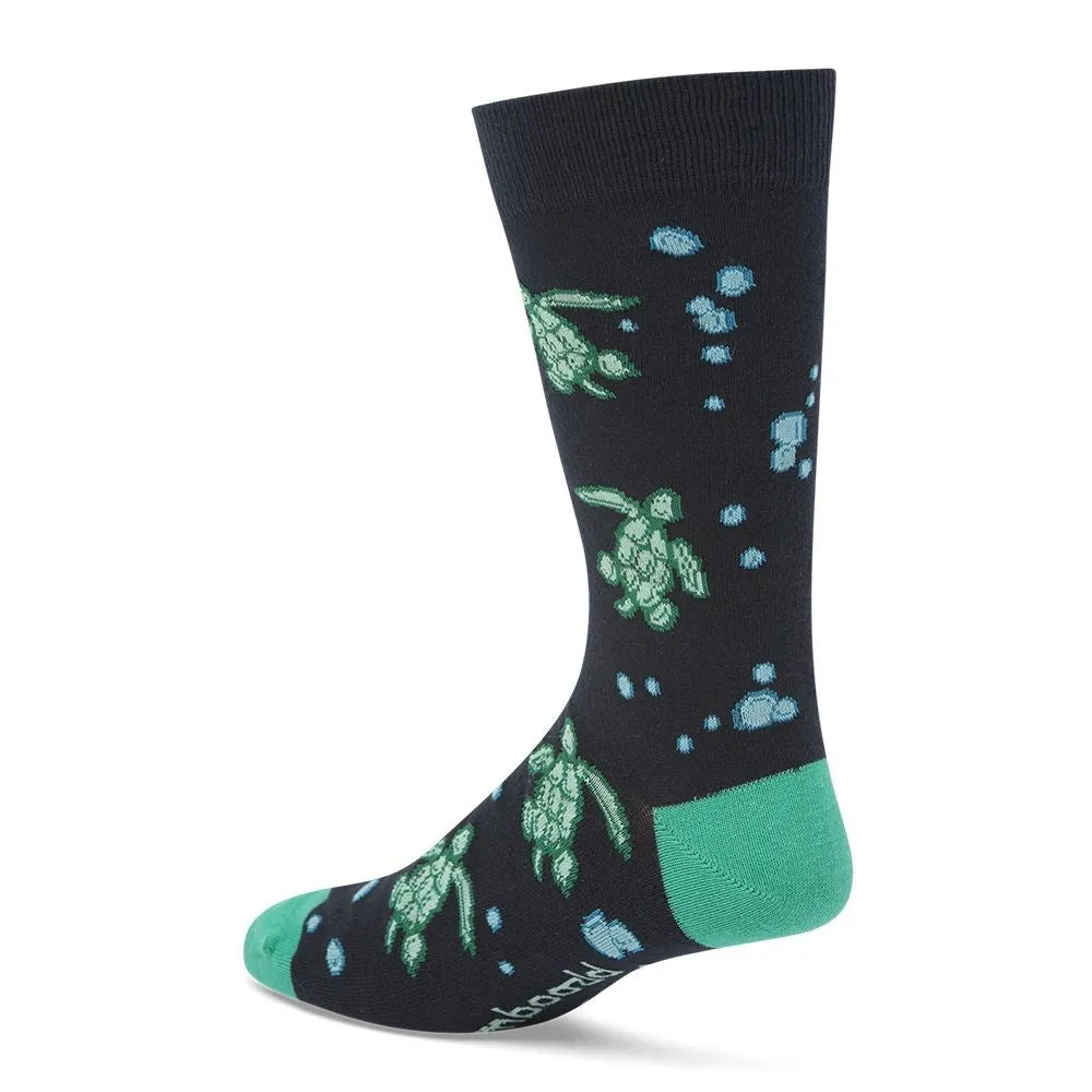 Bamboozld: Mens Sea Turtle Navy Bamboo Sock