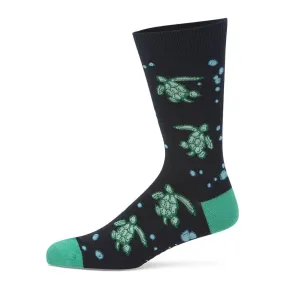 Bamboozld: Mens Sea Turtle Navy Bamboo Sock