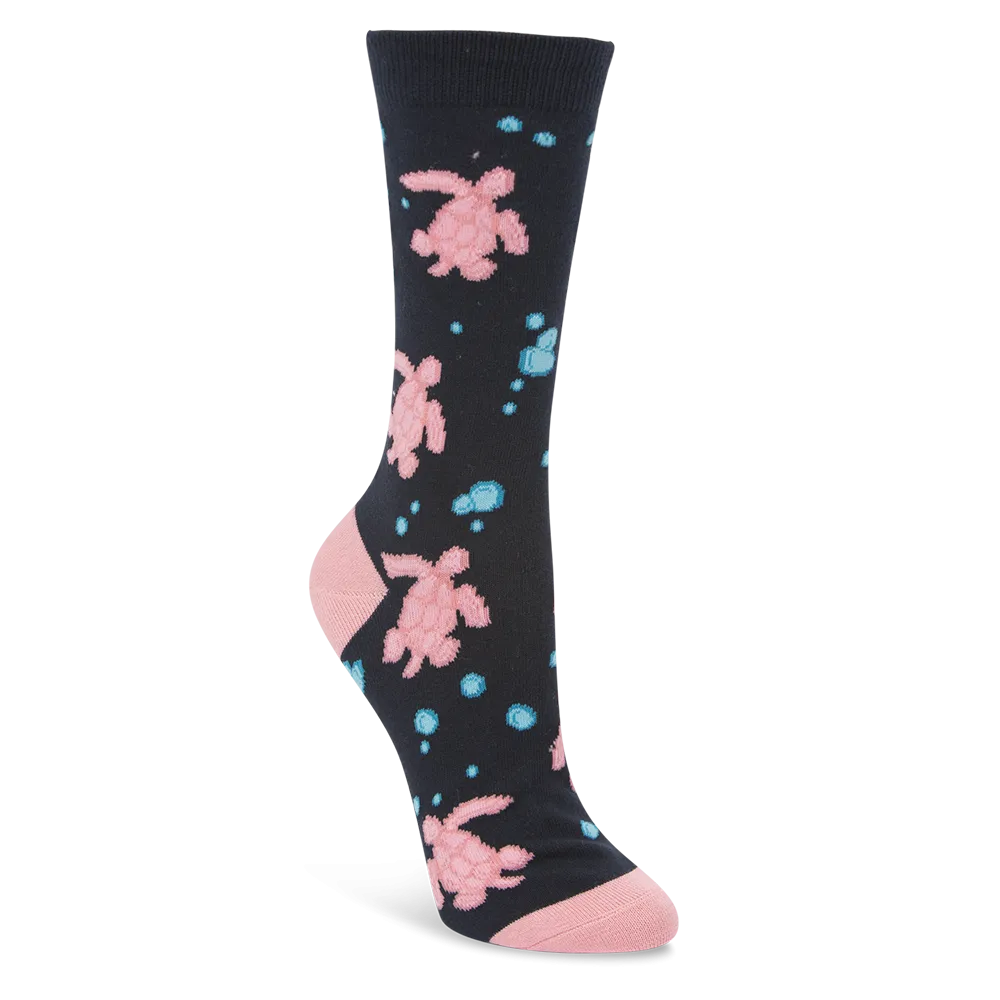 Bamboozld: Womens Sea Turtle Navy Bamboo Sock