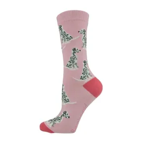 Bamboozld: Womens Spottydog Pink Bamboo Sock