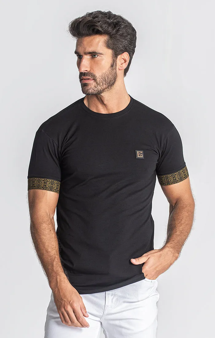 Black Monogram Elastic Tee