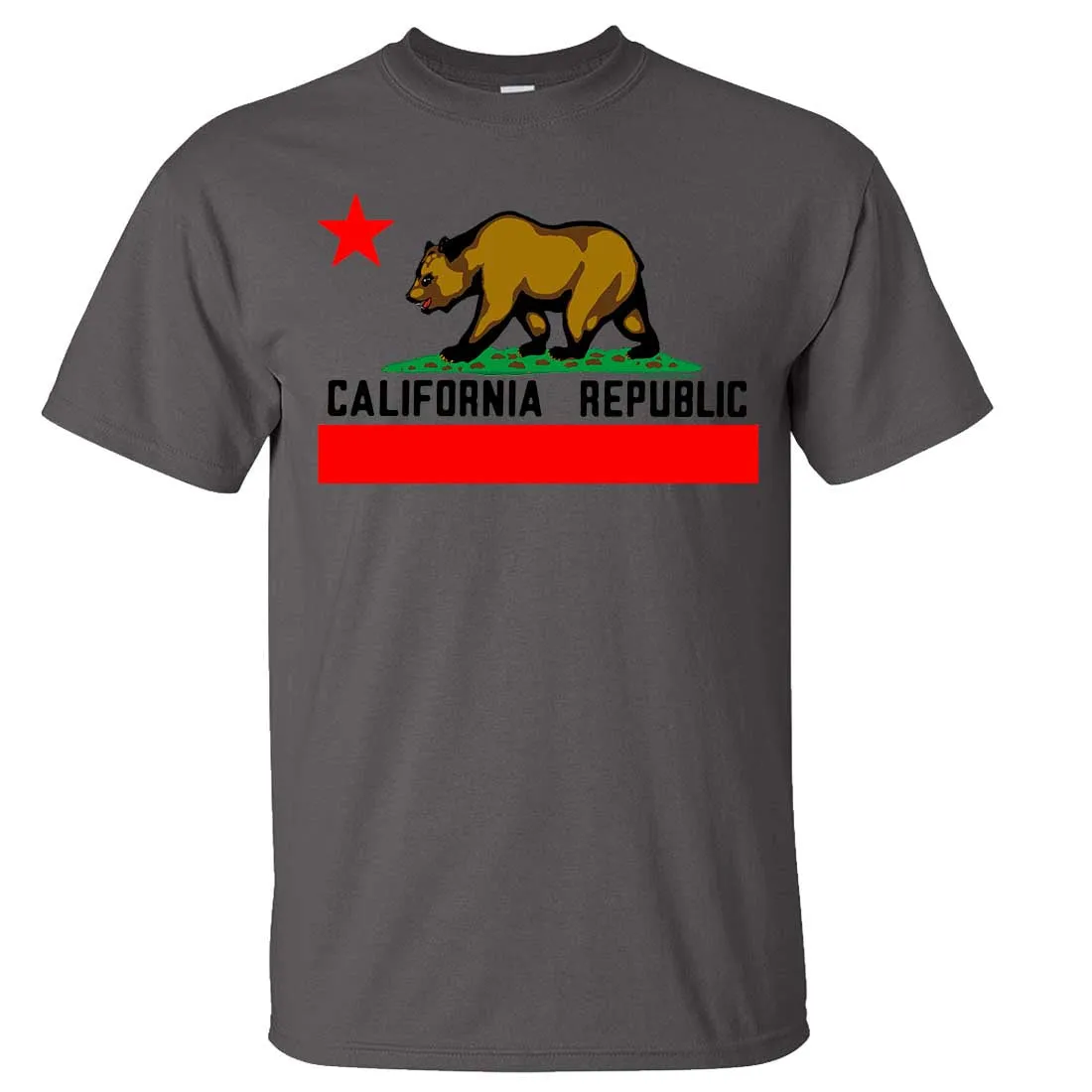 California Republic Borderless Bear Flag Black Text Asst Colors T-shirt/tee