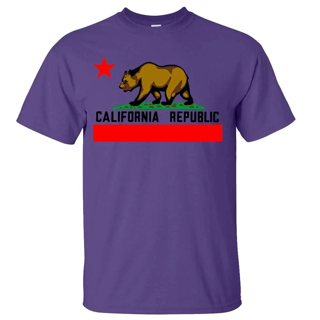 California Republic Borderless Bear Flag Black Text Asst Colors T-shirt/tee