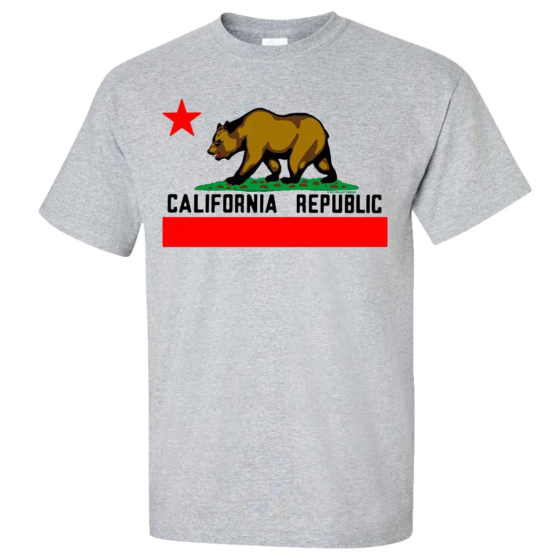 California Republic Borderless Bear Flag Black Text Asst Colors T-shirt/tee