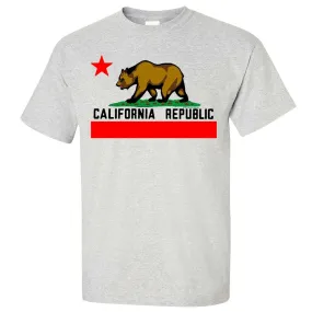 California Republic Borderless Bear Flag Black Text Asst Colors T-shirt/tee