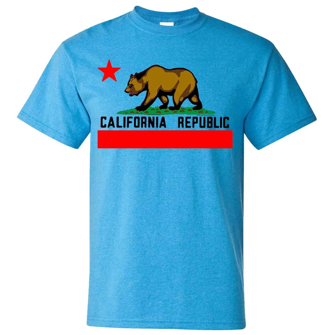 California Republic Borderless Bear Flag Black Text Asst Colors T-shirt/tee