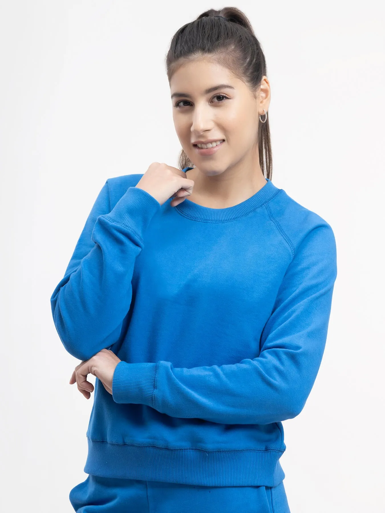 Cotton Roundneck Sweatshirt - Royal Blue