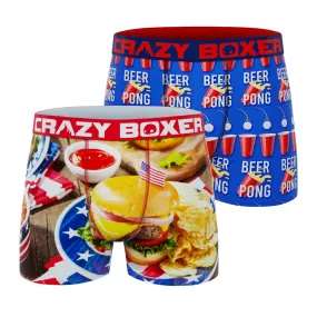 CRAZYBOXER USA Men's Boxer Briefs (Pack 2)