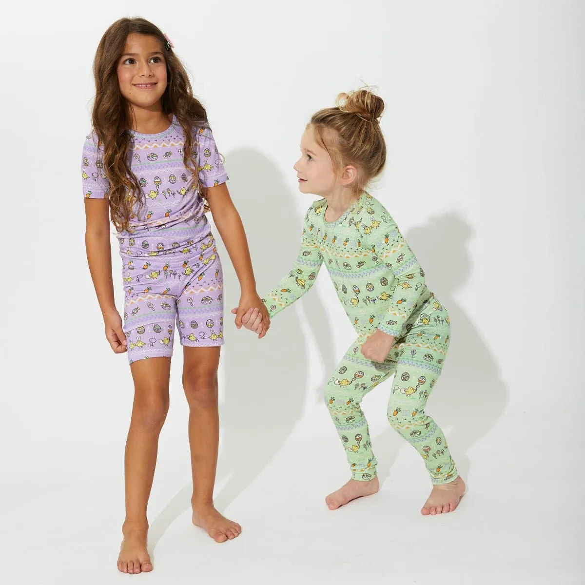 Easter Isle Purple Kids Bamboo Short Set