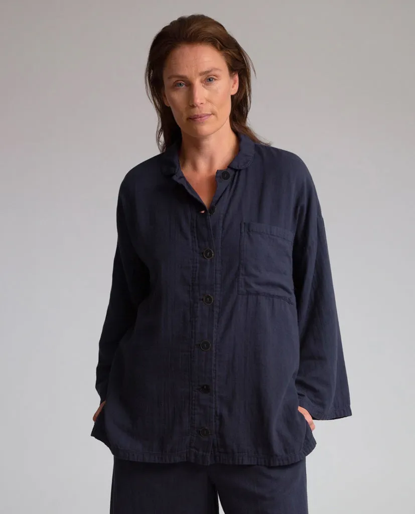 Florrie Organic Cotton Shirt In Navy