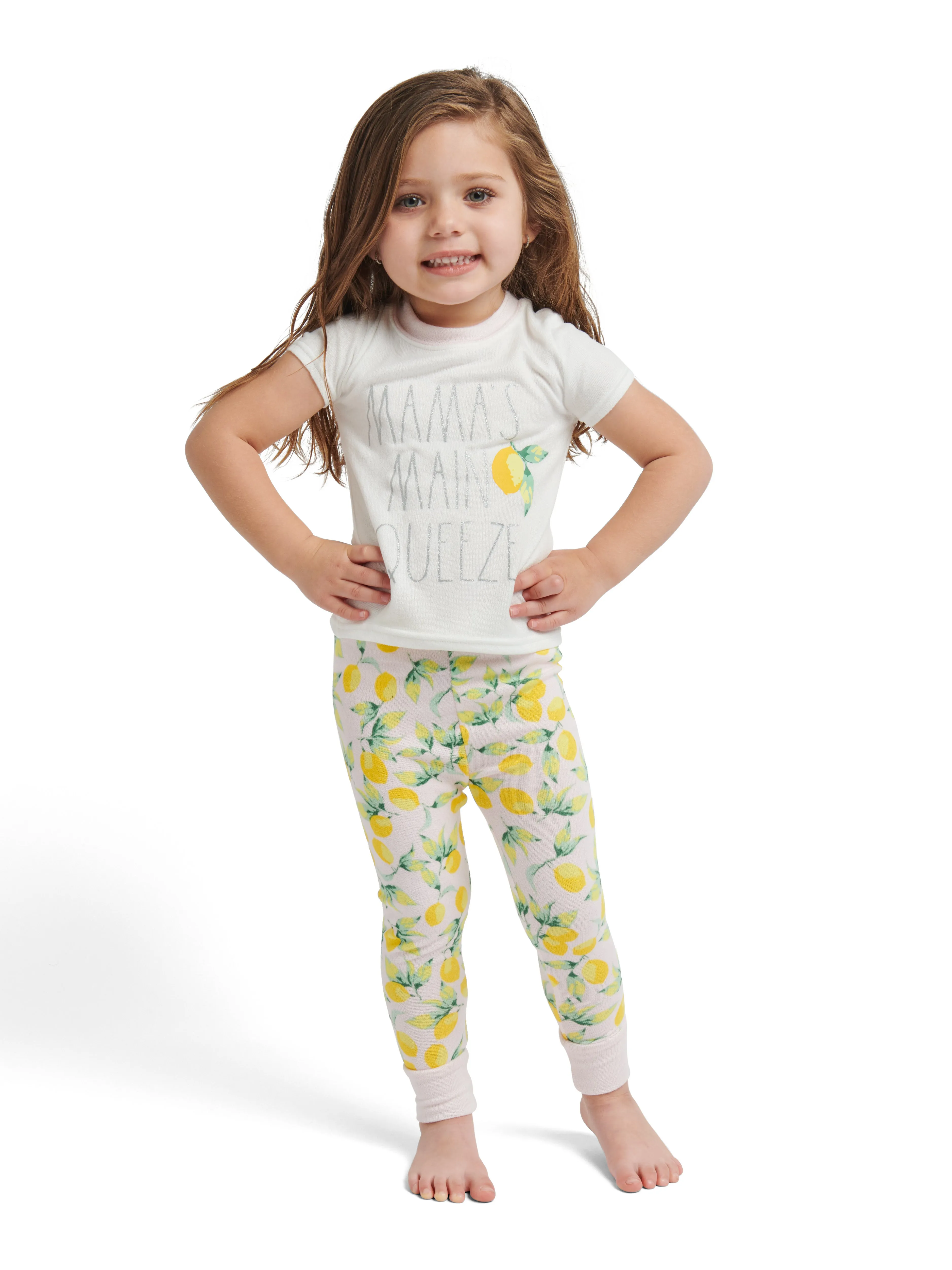 Girl's "MAMAS MAIN SQUEEZE" Short Sleeve Tee and Jogger Pajama Set