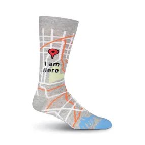 I AM HERE LOCATION PIN CREW SOCKS-MEN'S