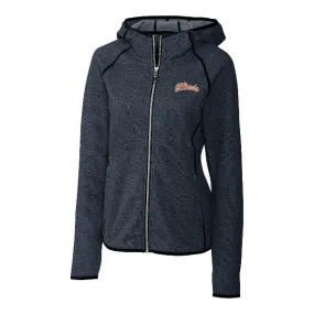 Illinois Fighting Illini Cutter &amp; Buck Mainsail Sweater-Knit Hoodie Womens Full Zip Jacket