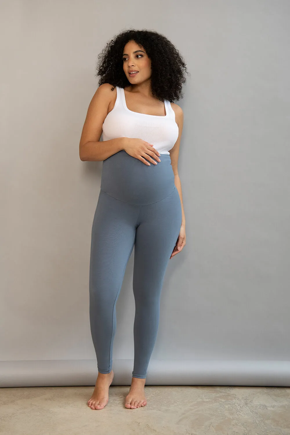 Maternity Lightweight Everyday Leggings - Steel Blue