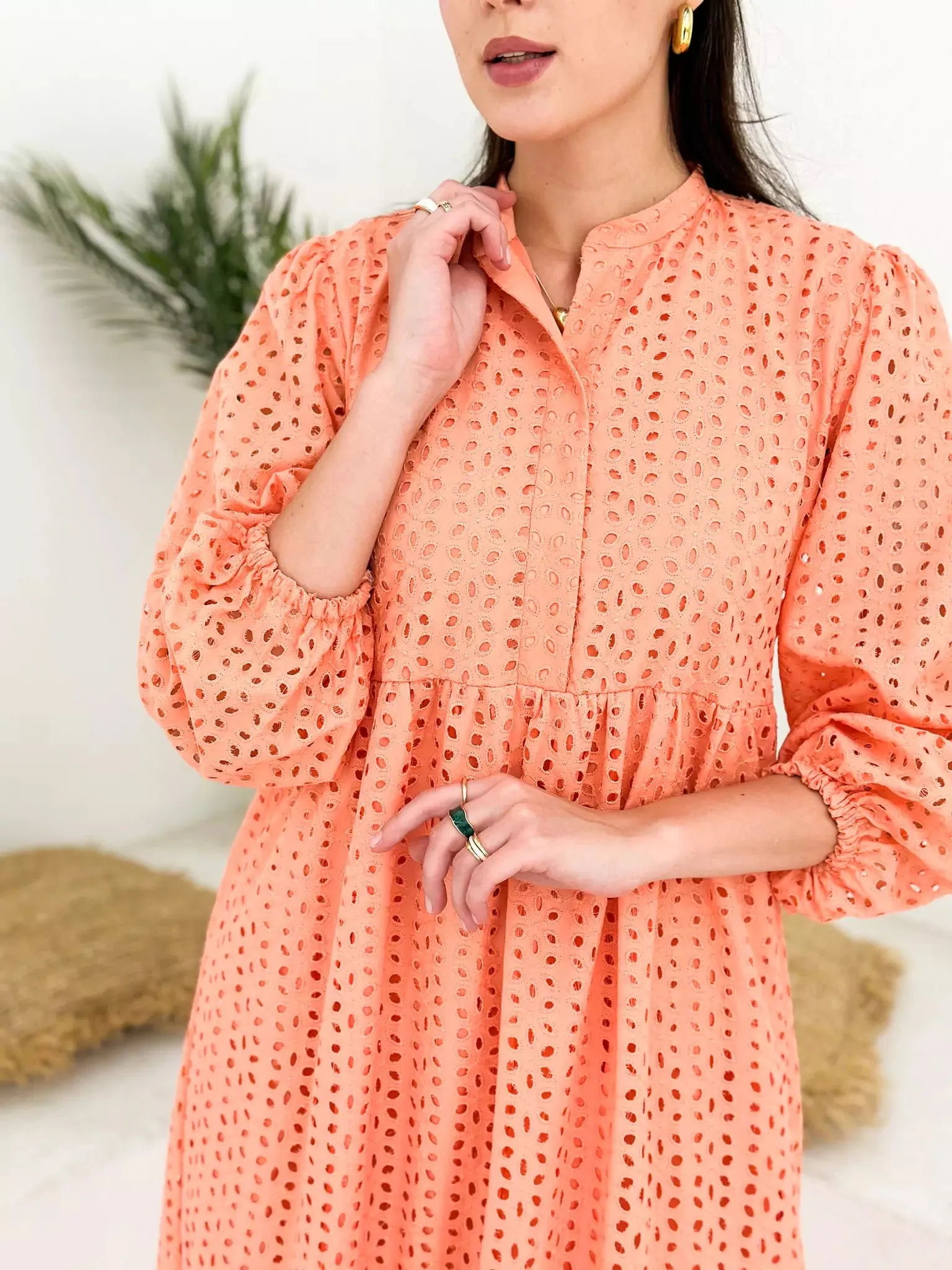 Peach Fuzz Cutwork Dress