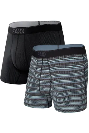 SAXX Quest Boxer Brief 2-Pack SXPP2Q-SBI (Black/ sunrise Stripes)