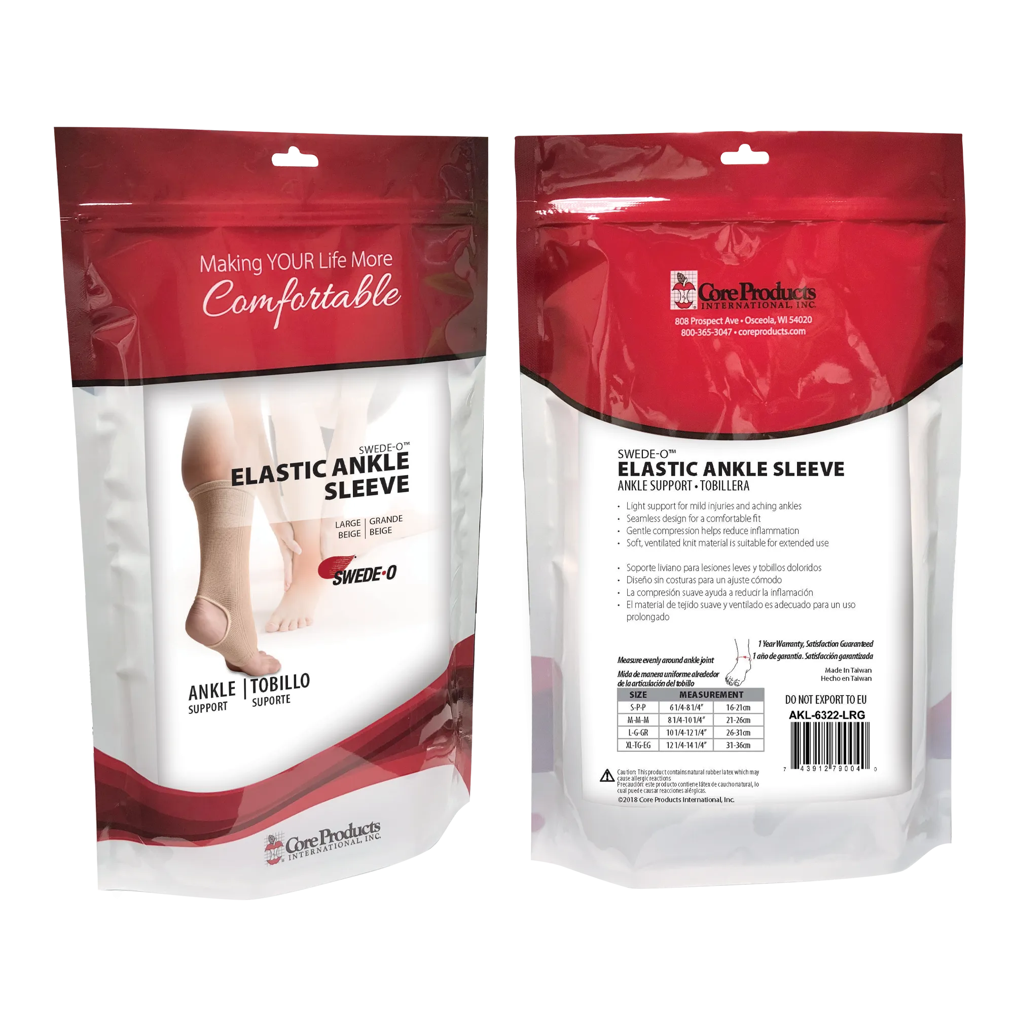 Swede-O Elastic Ankle Support Sleeve