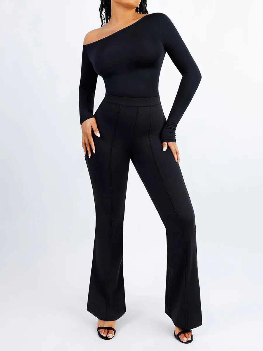 Theresa - High Waist Built-in Shaping Short Flare Broek