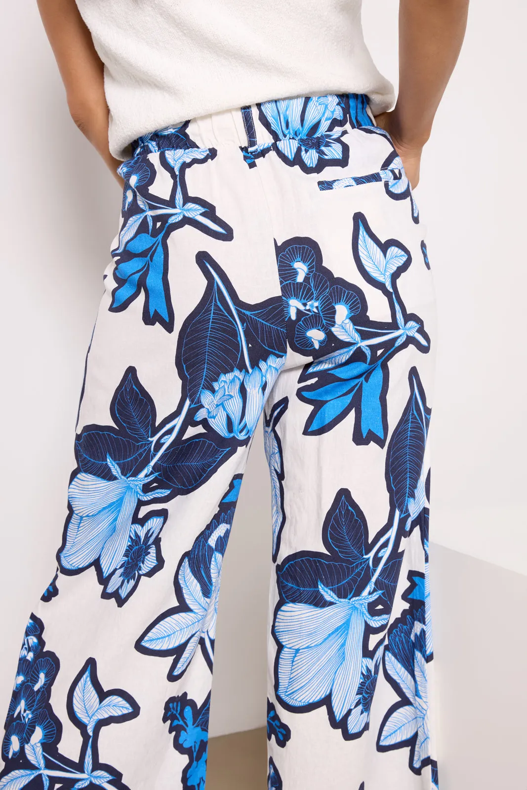 Tropical Floral Linen Pant