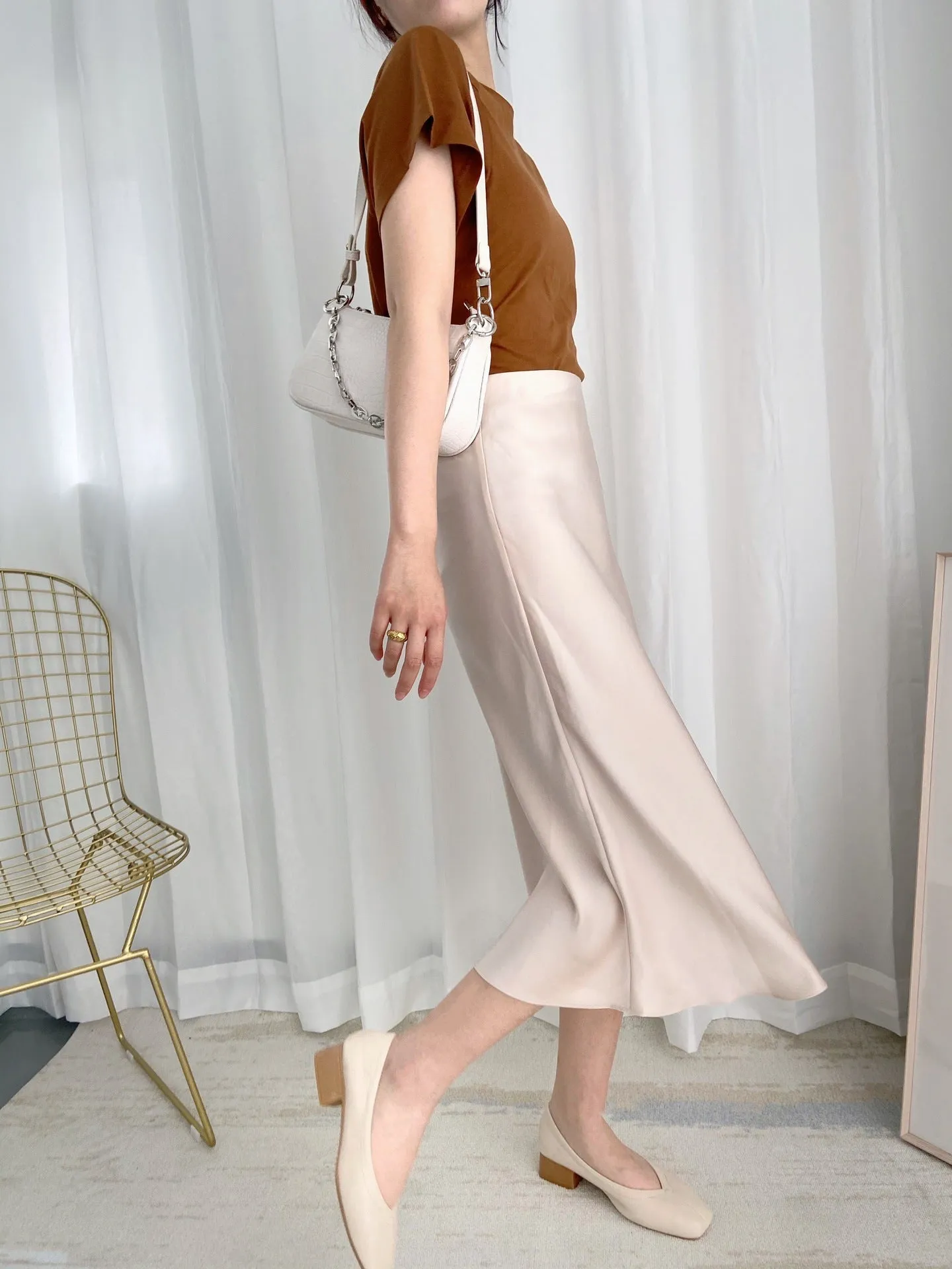 Women slip midi skirt ( four colours )